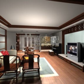 Modern Living Room Design Interior V2 3d model