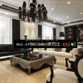 Modern Living Room Interior V30 3d model