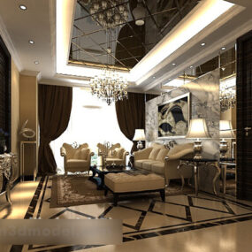 Modern Living Room Interior V13 3d model