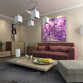 Desain Furnitur Ruang Tamu Modern Interior V1 model 3d