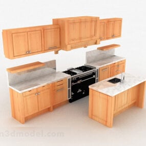 Modern Wooden Stripe Font Fashion Cabinet 3d model