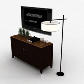 Modelo 3D de gabinete de TV de bancada em mármore moderno