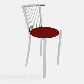 Modelo 3d de cadeira de jantar simples de metal moderno