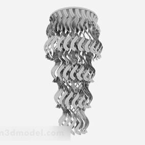 3d модель підвісного світильника металевої хвилі