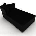 Modern Minimalist Black Double Sofa