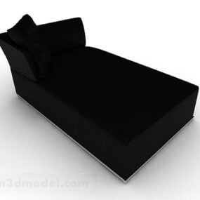 Modern Minimalist Black Double Sofa 3d model