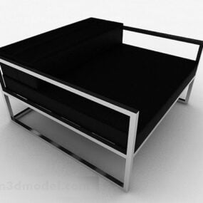 Modello 3d del divano quadrato nero moderno e minimalista
