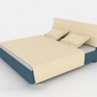 Moderní minimalistická modrá žlutá manželská postel