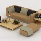 Modern Minimalist Brown Home Sofa