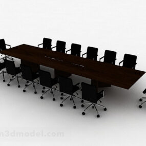 Modern Minimalist Desk And Chair Combination 3d model
