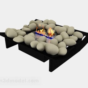 Moderní minimalistický 3D model krbového jádra