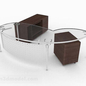 现代简约玻璃书桌3d模型