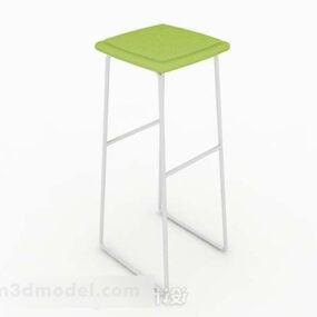 Modelo 3D de banco de bar quadrado verde minimalista moderno