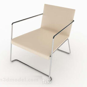 Modern Minimalist Light Yellow Leisure Chair 3d model