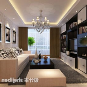 Moderne Wohnung minimalistisches Wohnzimmer 3D-Modell