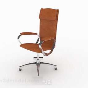 Modern Minimalist Orange Lounge Chair 3d model