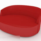 Modern Fabric Red Double Sofa