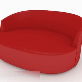 Modern Fabric Red Double Sofa 3d model