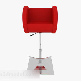 โมเดล 3 มิติเก้าอี้สูงสีแดงเรียบง่ายทันสมัย