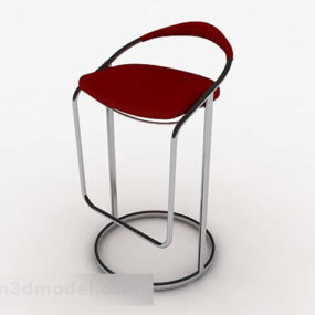 Modern Minimalist Red Bar Chair 3d model
