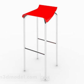 Minimalistisches rotes Hocker-Stuhl-3D-Modell