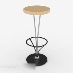 Modern Minimalist Round Bar Stool 3d model