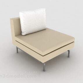 Modern Minimalist Square Brown Single Sofa 3d model
