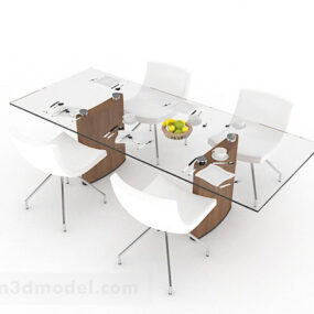 Minimalistisk bord- og stolkombinasjon 3d-modell