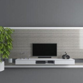 Mô hình 3d tường TV tối giản hiện đại