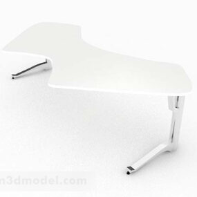Modern Minimalist White Desk 3d model