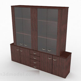 3д модель современной минималистской деревянной книжной полки с мебелью
