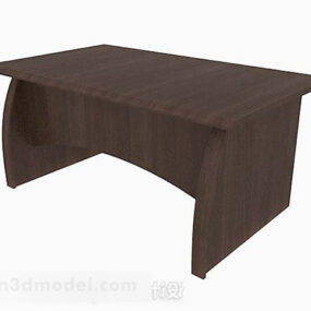 Modern Minimalist Wooden Brown Desk 3d model