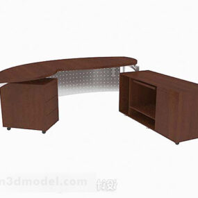 Modern minimalistisk träkontorsskrivbord 3d-modell