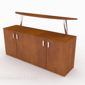 Minimalist Wooden Porch Cabinet 3d model