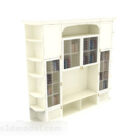 Modern Minimalist Wooden White Bookcase