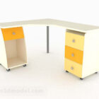 Modern minimalistisk gul skrivbord