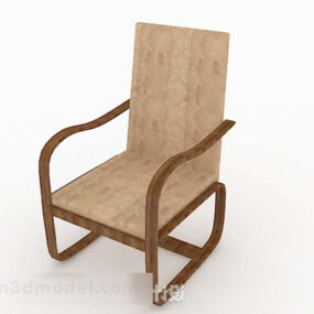 3д модель современного минималистичного коричневого кресла для отдыха