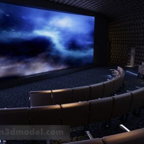 Modern Movie Theater Interior 3d model