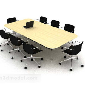 Bàn ghế văn phòng hiện đại mô hình 3d