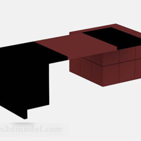 โมเดล 3 มิติโต๊ะสีแดงเข้มบุคลิกภาพทันสมัย