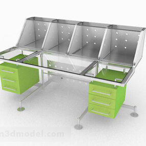 Moderner Persönlichkeits-Schreibtisch aus grünem Glas, 3D-Modell