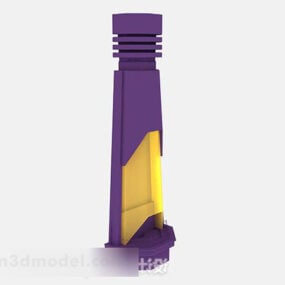 Modello 3d della colonna viola della casa moderna