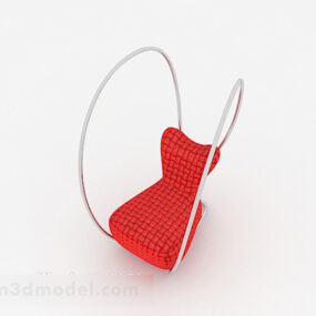 현대 성격 빨간색 레저 의자 3d 모델