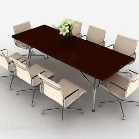 Office Meeting Table And Chair 3d model