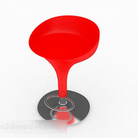 Modelo 3D de design moderno de banco de bar vermelho