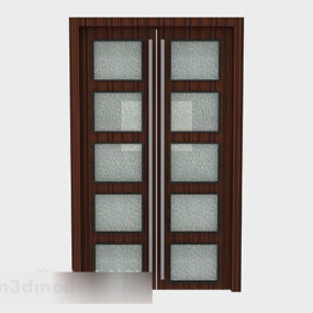 Modern Solid Wood Home Door 3d model