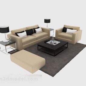 3d модель Сучасний диван комбінований журнальний столик