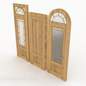 Modern Solid Wood Simple Home Door 3d model