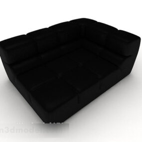 Modern Square Casual Black Single Sofa 3d model