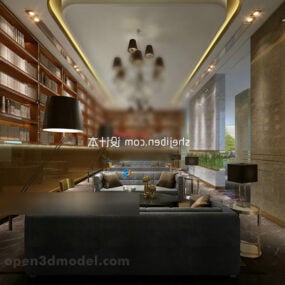 Modern Study Room Sofa Interior 3d model